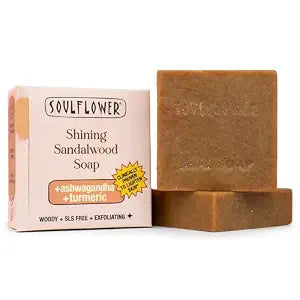 Soulflower Shining Sandalwood Soap For Daily Cleansing | 100GMS