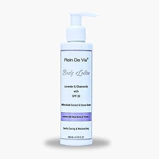 Plein De Vie Body Lotion | Lavender & Chamomile | SPF 30 | Moisturizer | Hydrates | Winter Body Lotion | Face and Body | Dry Skin and Oily Skin | Relieves Stress | Sun Protection | Unisex | 200ml