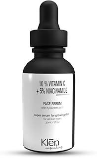 10% Vitamin C + 5% Niacinamide & Hyaluronic Acid Face Serum | Super serum| Brightening, Anti-Aging & Hydrating Formula | Targets Dark Spots & Fine Lines | 30ml