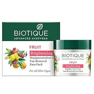 Biotique Fruit Brightening Depigmentation and Tan Removal Face Pack | 75GMS