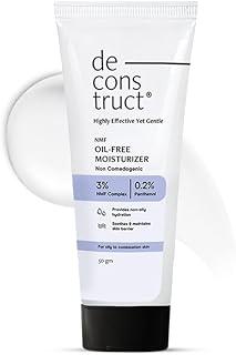Deconstruct Oil-Free Moisturizer | Non Sticky, Lightweight, Non-Comedogenic & Fast-Absorbing | Tested for 72H Hydration | For Oily, Acne-Prone & Sensitive Skin |50g