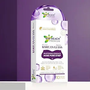 Premium Korean Glass Whitening Essence Nose Pore Strip with Black Rice Water, for All