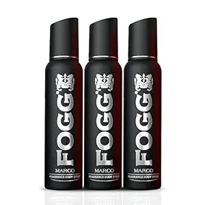 Fogg Marco No Gas Deodorant for Men, Long-lasting Perfume Body Spray, 3 x 150ml (Pack Of 3