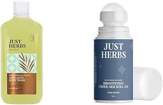 Just Herbs Tea Tree Anti - Acne Body Wash with Plant Salicylic Acid for Men & Women 300 ml & Just Herbs Roll on Deo for Me