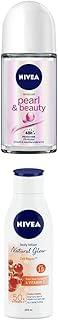 Nivea Deodorant Roll On, Pearl & Beauty for Women, 50ml And Body Extra Whitening Body Lotion for Women, 200ml