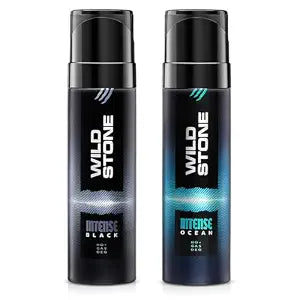 Wild Stone Intense Black And Ocean No Gas Deodorants For Men, Long Lasting Mens Body Sray,