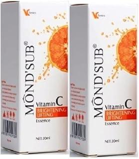 Mond'sub Vitamin C Brightening Lifting Face Serum with (3-O Ethyl Ascorbic Acid) for Brightening, Wrinkle reduction, visible firming, fading hyper pigmentation & even skin tone (30ml x 2) 60ml