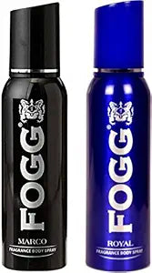 Fogg 1 Marco and 1 Royal Deodorant Combo Pack of 2 Body Spray - For Men (240 ml, Pack of 2