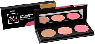 Iba Must Have Glam Makeover Face Palette with Blush Contour and Highlighter For Face Makeup | Face & Cheeks Blusher Palette | Lightweight & Long Lasting | Highly Pigmented Matte Finish Shades | Halal Certified & Vegan Makeup - 12g