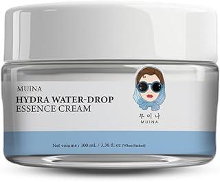 Muina Hydra Water-Drop Essence Cream | Korean Skincare Moisturizer | Deep Hydration with Hyaluronic Acid | For All Skin Types | Lightweight, Non-Sticky Formula | 100 ml