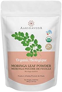 Aarshaveda Organic Moringa Oleifera Leaf Powder 200 Gm- 100% USDA Certified Natural Drumstick Powder, Sun And Shade Dried Packed With Over 90 Essential Ingredients, Free and Vegan Friendly