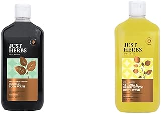 Just Herbs Deep Cleansing Cooling Body Wash 300 ml & Just Herbs Vitamin C Skin Brightening Exfoliating Lime + Liquorice Bo