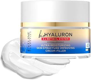 EVELINE COSMETICS 50 ML Bio Hyaluron 3xretinol System Ultra-Moisturizing Skin Face Cream, Structure Improving Anti-Wrinkle Face Cream 40+
