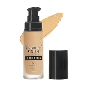 SWISS BAEUTY Airbrush Finish Foundation, Full Coverage, Waterproof, Matte Finish, Hyaluron
