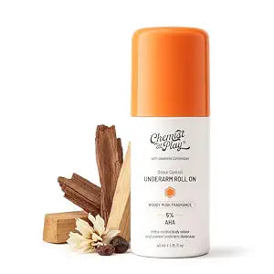 Chemist At Play UnderArm Roll On Deodorant with 5% AHA, Lactic Acid & 1% Mandelic Acid |