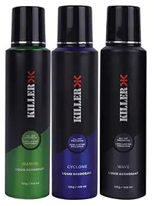 Killer Marine, Cyclone & Wave Liquid Deodorant For Men, 150 Ml (Pack Of 3)