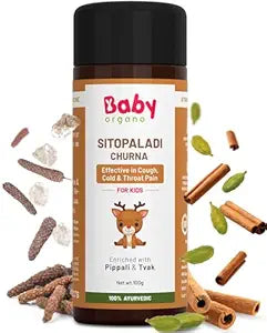 BabyOrgano Ayurvedic Sitopaladi Churna for Kids 1+ Yrs | 100GMS