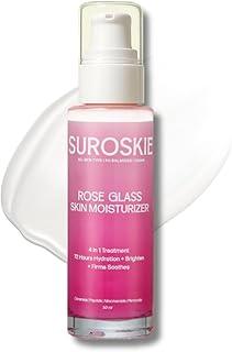 SUROSKIE Rose Glass Skin Moisturizer 50ml | Enriched With Collagen, Ceramides & Polyglutamic | 4 in 1 Moisturizer, Glowing, Hydrating & Refreshing Skin | All Skin Types | Skin Care For Women