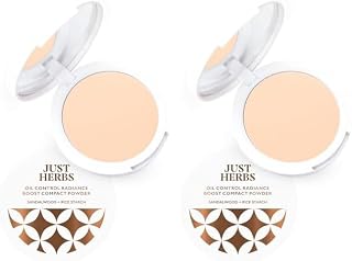 Just Herbs Oil Control Radiance Booster Age Defying Semi-Matte Compact Powder For All Skin Types For Face Makeup 9G (Beig Pack of 3