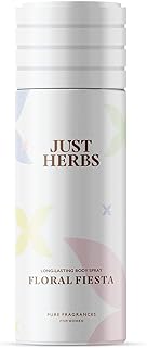 Just Herbs Long Lasting, Refreshing Body Spray, Natural Deodorant for Women - Phthalate-Free Formula,150 ml (Floral Fiesta)