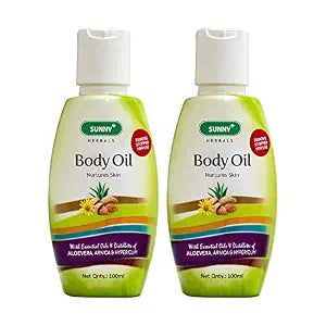 Sunny Natural Body Massage Oil With Sesame, Olive, Almond, Rosemary & Lavender For