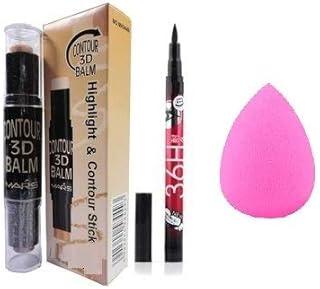 Preyansh 3D Contour Concealer Stick With 36H Eyeliner And Makeup Puff