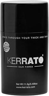 KERRATO HAIR FIBRES For Thinning Hair (Natural Black) Natural - Conceals Hair Loss Instantly - Natural Hair Thickener & Fibers For Thin Hair For Unisex, 11.5 Grams