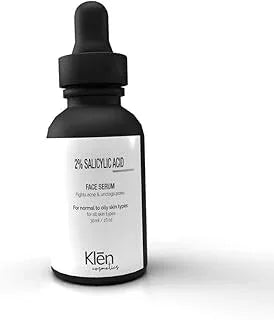 Klen Cosmetics 2% Salicylic Acid Face Serum | Acne Treatment & Pore Minimizer | Clear Skin Solution | 30ml