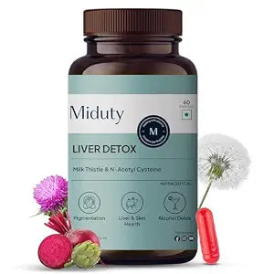 Miduty Liver Detox Supplement Milk Thistle with N-Acetyl Cysteine 900 mg