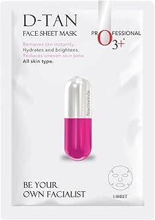 O3+ Facialist D-TAN Face Sheet Mask with Niacinamide for Hydrating & Glowing Skin| Reduces Dark Spots, Acne Scars, and Uneven Skin Tone (30g) - All Skin Types