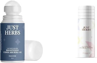 Just Herbs Roll on Deo for Men Musk Divine Refreshing Under Arm Long Lasting Deodorant - 50 ml & Just Herbs Long Lasting- (Pack of 2)