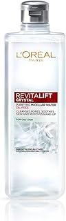 L'Oréal Paris Purifying Micellar Water, Cleanses pores and Removes Makeup, With Oil-Free Technology, Revitalift Crystal, 400ml