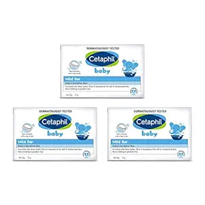 Cetaphil Baby Mild Bar for Face and Body Pack of 3, (75g x 3, Sensitive Skin)