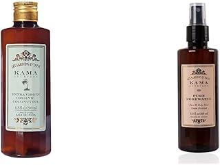 Kama Ayurveda Extra Virgin Organic Coconut Oil, 200ml & Kama Ayurveda Pure Rose Water Face and Body Mist, 6.7 Fl Oz