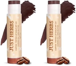 Just Herbs Tinted Lip Balm for Men and Women with SPF 20+ for Dark Lips to Lighten 4 g (Coffee)