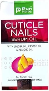 Punherbs Cuticle Nails Serum Oil For Women | With Jojoba Oil, Castor Oil & Almond Oil | For Cuticle Care, Nails Growth ANd Strength White10 ML