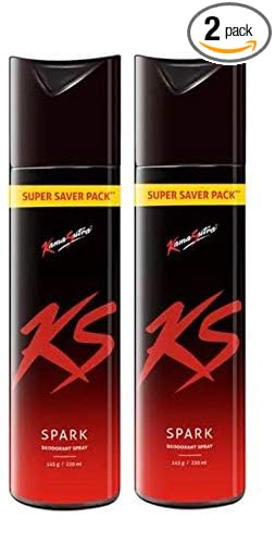 KamaSutra Deodorants Spray For Men 220 Ml Pack Of 2, Spark, 440 Millilitre
