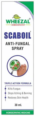 Wheezal Scaboil Antifungal Spray bottle of 30 ml liquid
