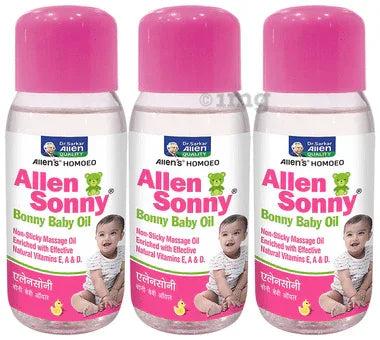Allen Laboratories Sonny Bonny Baby Oil (200ml Each) Bottle combo pack of 3 bottles
