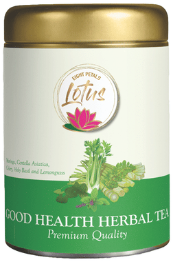 Eight Petals Lotus Good Health Herbal Tea Leaves jar of 50 gm leaves
