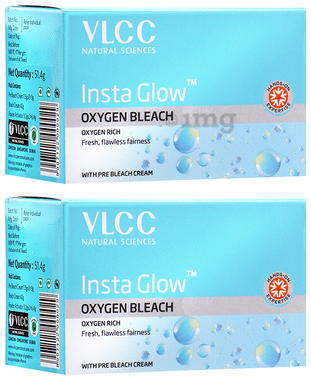 VLCC Insta Glow Oxygen Bleach (51gm Each) combo pack of 2 boxes