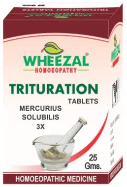 Wheezal Mercurius Solubilis Trituration Tablet 3X bottle of 25 gm trituration tablet