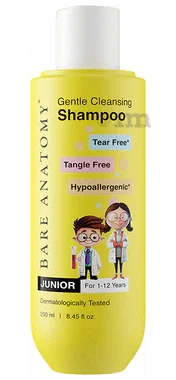 Bare Anatomy Junior Gentle Cleansing Shampoo For Kids | Tear Free & Hypoallergenic | 1-12 Yr Old bottle of 250 ml shampoo