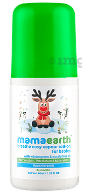 Mamaearth Natural Breathe Easy Vapour Roll-On for Babies bottle of 40 ml oil