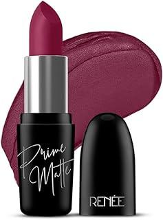 RENEE Prime Matte Lipstick - Mulberry Wine, Lightweight & Long-Lasting Formula, Creamy Matte Finish, One Swipe Application, Non-Drying, Vitamin E Infused, 4.5Gm