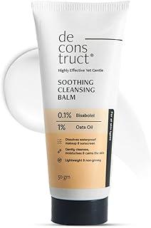 Deconstruct Soothing Makeup Cleansing Balm|Contains 0.1% Bisabolol&1% Oats Oil|Gentle Makeup Remover|For Normal,Dry,Combination Skin|Removes Excess Oil&Dirt,Detoxifies&Clear Pores|For Men&Women|50G