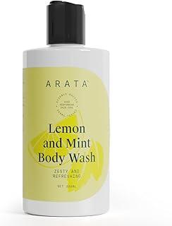 Arata Lemon and Mint Body Wash for Men & Women - 300ml | Refreshing & Zesty Fragrance | Gently Cleanses & Moisturizes | For All Skin Types