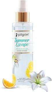 Pilgrim Summer Escape Body Mist (White Lily with yuzu lemon)| Citrus body mist for women long lasting| White lily & yuzu lemon for a vacation feel| Perfume for women| Designed in France| 150 ml