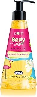 Plum BodyLovin' Lily Miss Sunshine Shower Gel | SLS Free Body Wash For Women | Long Lasting Fresh Fruity-Floral Fragrance | Aloe-Infused Nourishing Body Cleanser For Soft & Smooth Skin | 240ml