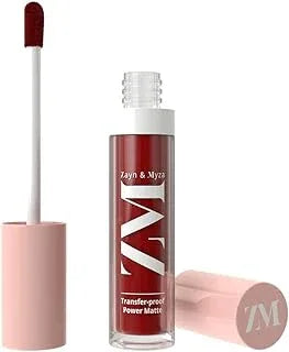 ZM Zayn & Myza Transfer-Proof Power Matte Finish Lip Colour I Smudge Proof & Water Resistant I Light Weight & Extremely Smooth Formula I Vegan - Red, 6 ml